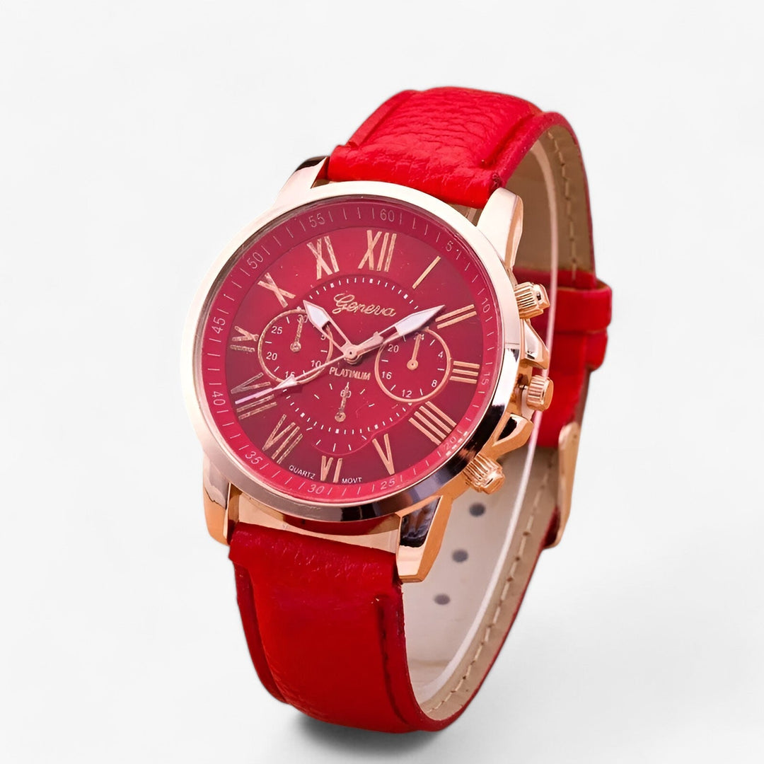 Camille damklocka med vattentåligt läderarmband, 42 mm