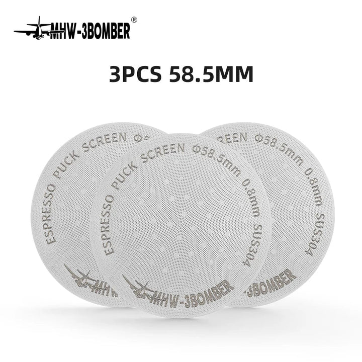 MHW-3BOMBER 51/53/58.5mm Espresso Puck Skärm Dubbel-Lager Metall Kaffe Återanvändbart Filter