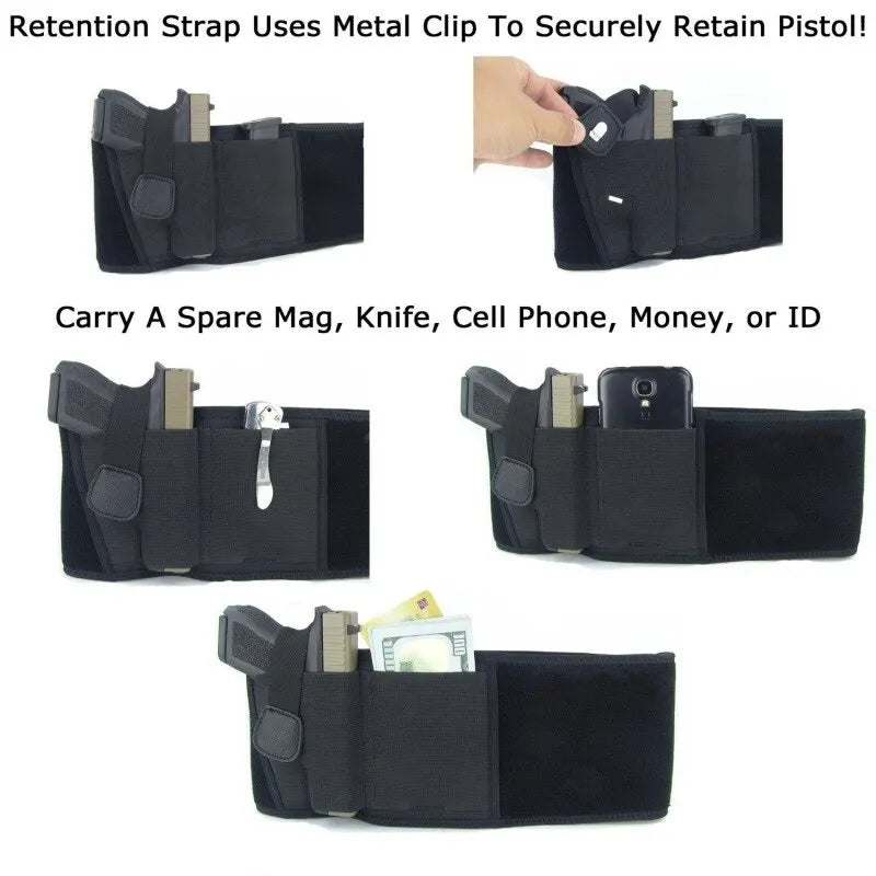 Taktiskt midjeväska-holster - Diskret bärrem för midjeväska - Bärbart dolt holster för utomhusjakt och självförsvar