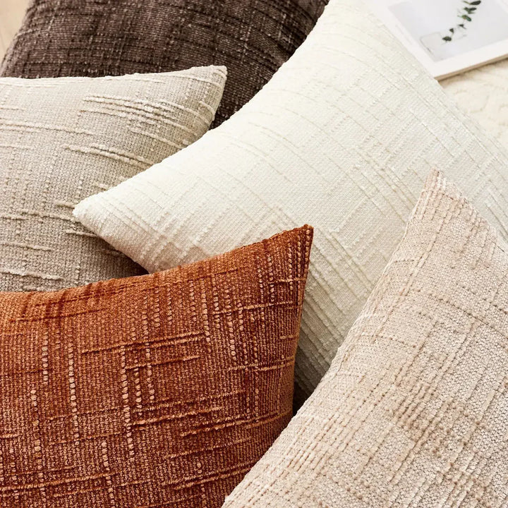 Chenille-soffkuddsöverdrag - Mjuk, enfärgad finish | Elegant dekoration för vardagsrum och sovrum