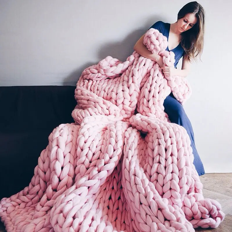 Grobstrickdecke – Mysig ullfilt för varje rum – Mjuk och varm – Perfekt för soffa och säng