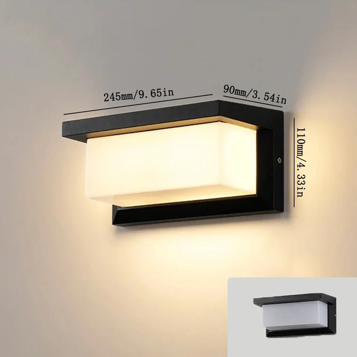 Karnz | LED-Vägglampa med radar-rörelsesensor – 16W vattentåligt ljus för inomhus- och utomhusbruk, kallt och varmt vitt ljus, AC85-265V