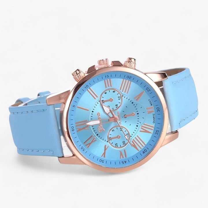 Camille damklocka med vattentåligt läderarmband, 42 mm