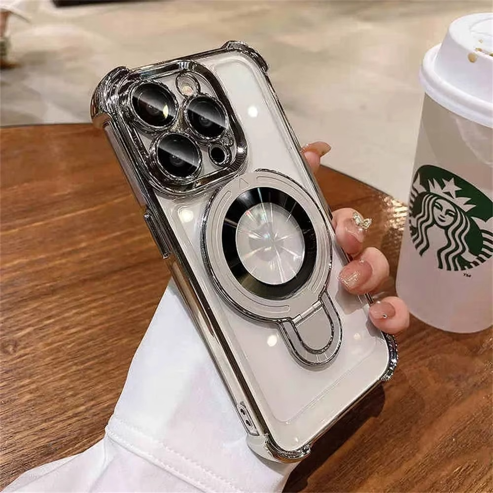 Högkvalitativ magnetisk iPhone-fodral med MagSafe-stativ och stötskydd