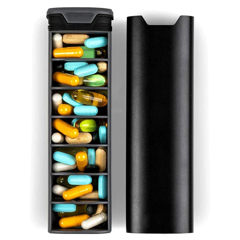 7-Dagars Medicinorganisatör – Kompakt läckagesäker medicinlåda för hemmet och resor | Karnz