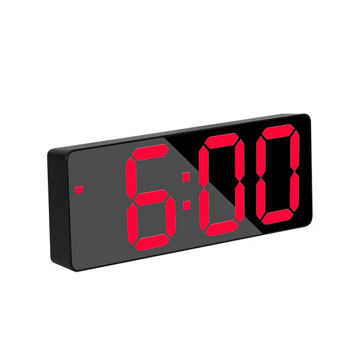 Modern elektronisk spegelväckarklocka med LED-display, alarmfunktion och temperaturvisning – Stilig digital klocka för sovrum och kontor