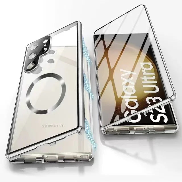 Metall Aluminiumlegering 360 Fodral med säkerhetslåset för Samsung Galaxy S24-S23 Serien