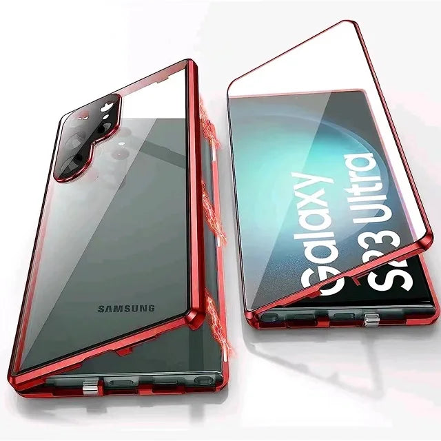 Metall Aluminiumlegering 360 Fodral med säkerhetslåset för Samsung Galaxy S24-S23 Serien