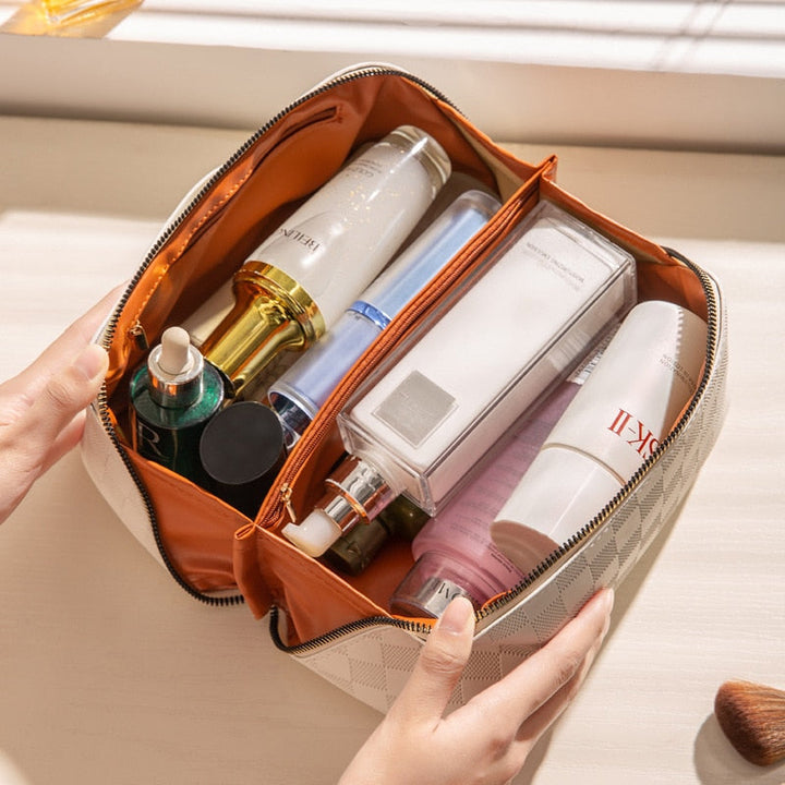Sandsberg | Lyxig Rutig Make-up Kosmetiktasche
