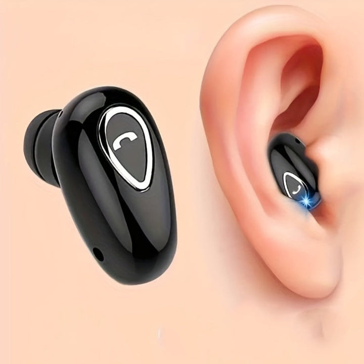 Trådlösa Bluetooth-hörlurar, Mini-hörlurar, osynliga, Enörade