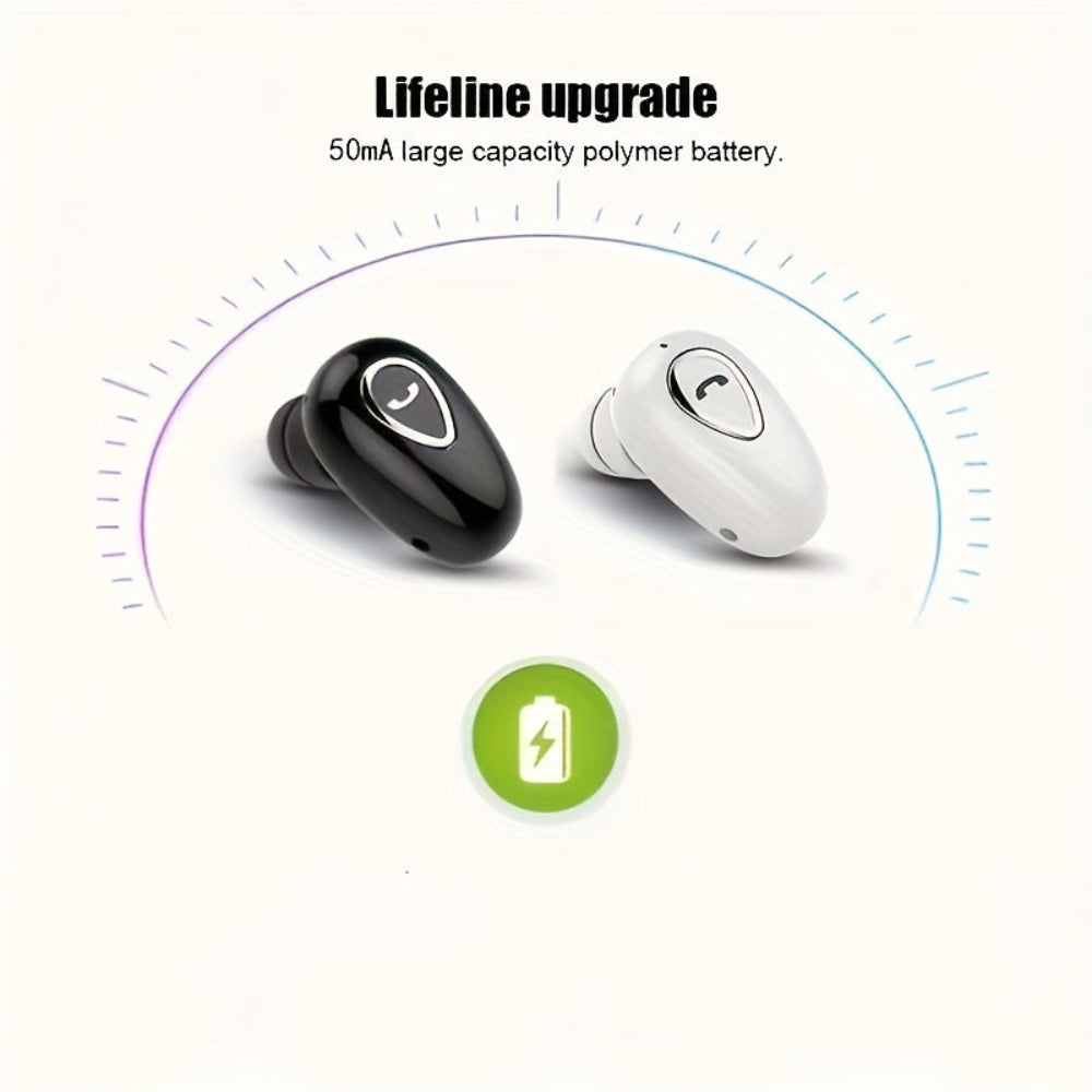 Trådlösa Bluetooth-hörlurar, Mini-hörlurar, osynliga, Enörade