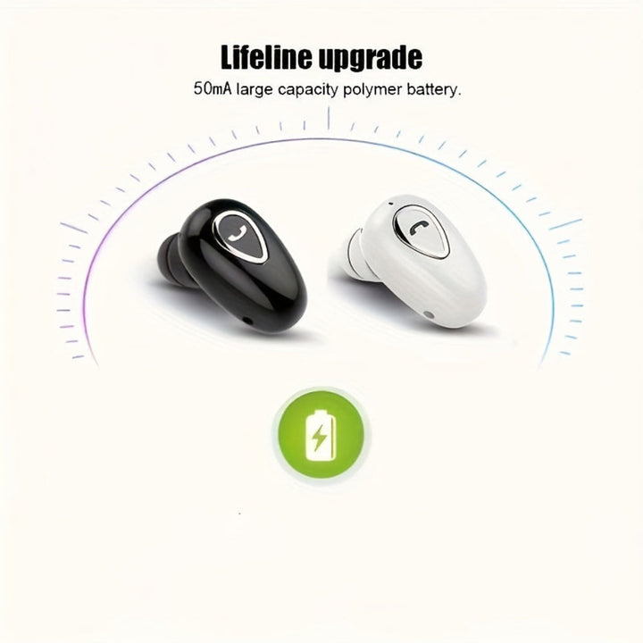 Trådlösa Bluetooth-hörlurar, Mini-hörlurar, osynliga, Enörade