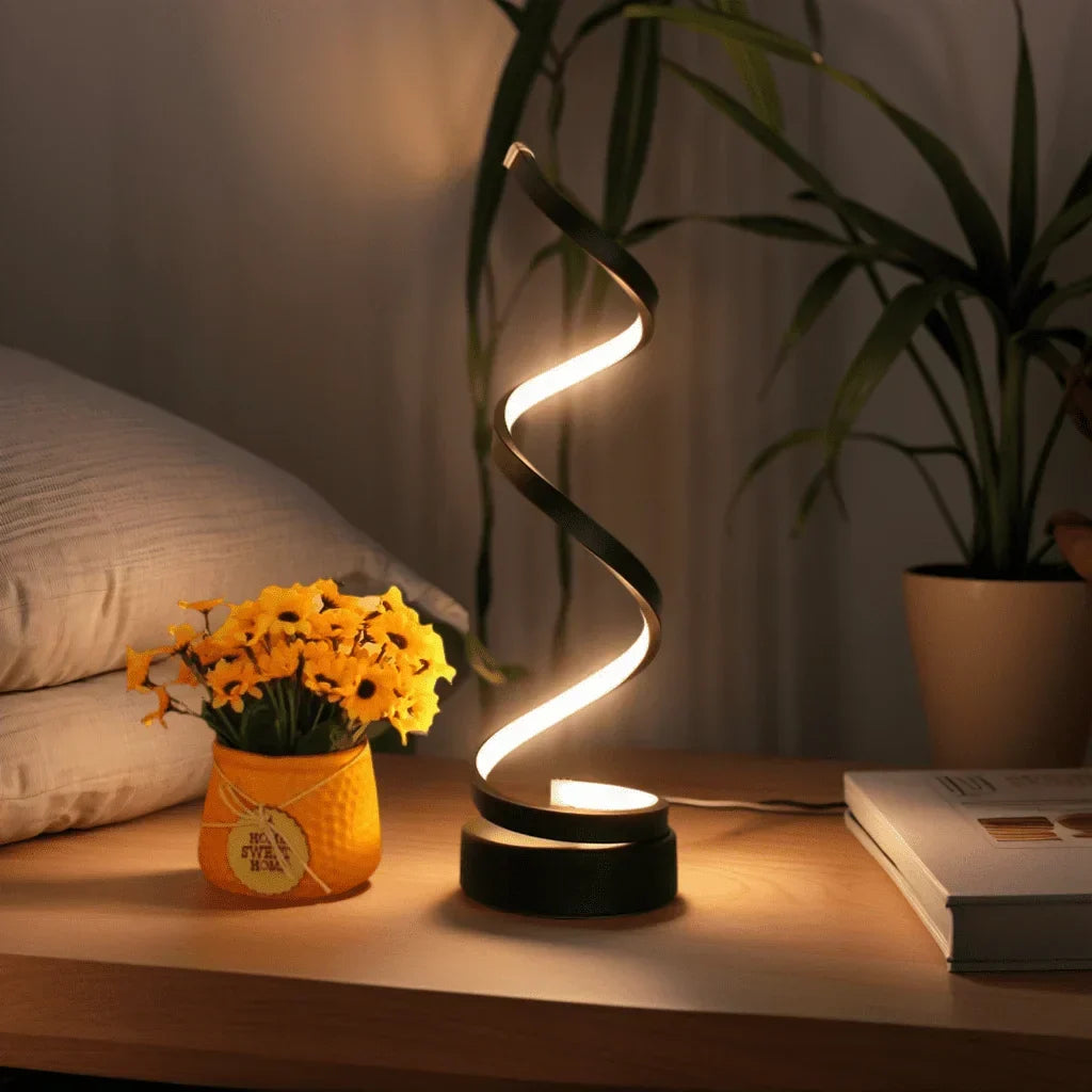 SpiralLight LED Bords-lampa med dimbart ljus och touch-kontroll | Karnz