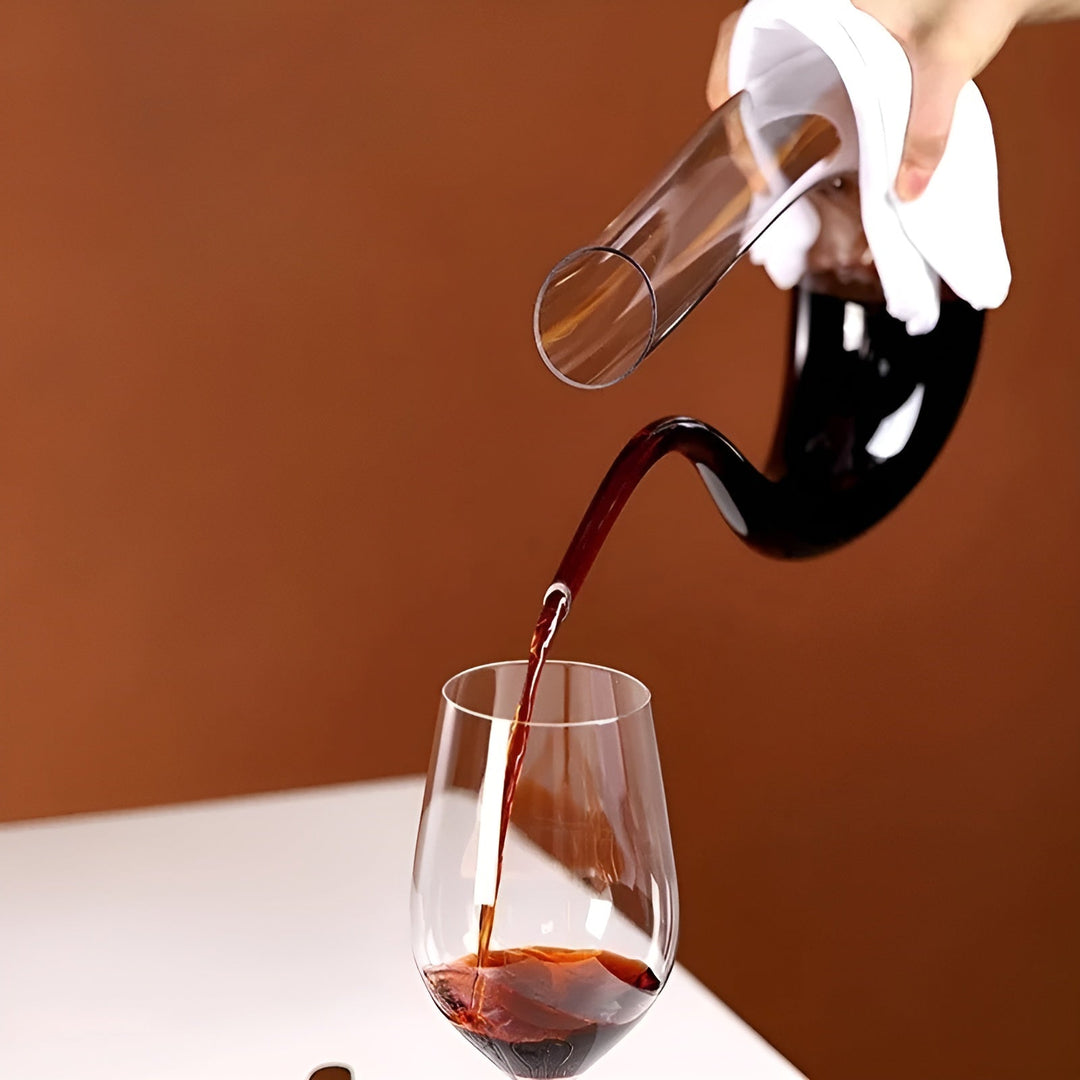 Vinkaraff med luftare – Handgjord &amp; Stilig – 1500 ml för Bar &amp; Hem – Blyfritt Glas