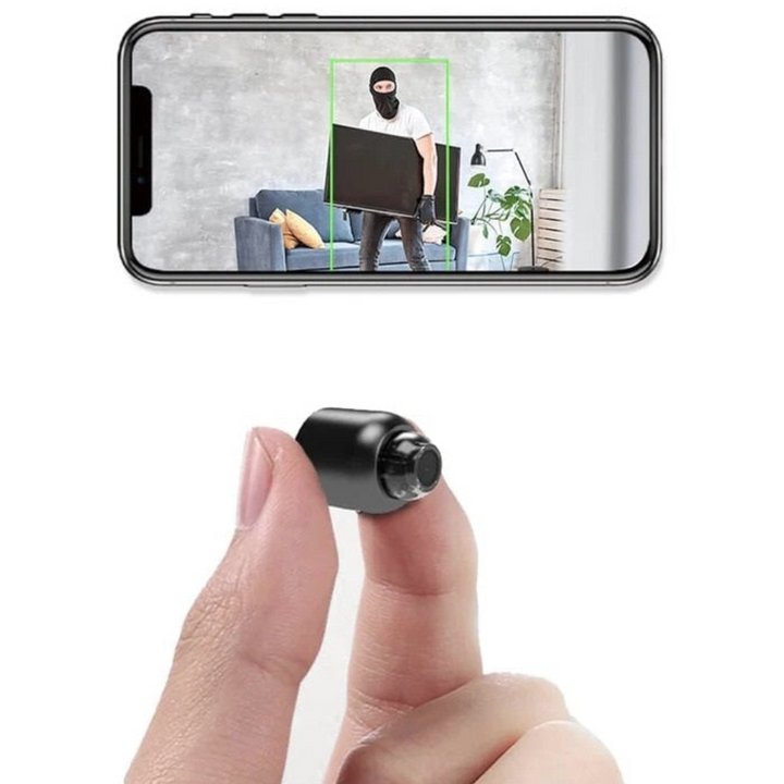 2-Pack Mini-WiFi-Säkerhetskamera | 1080P HD, 140° Vidvinkel, Nattseende, Rörelsedetektion (32GB SD ingår)