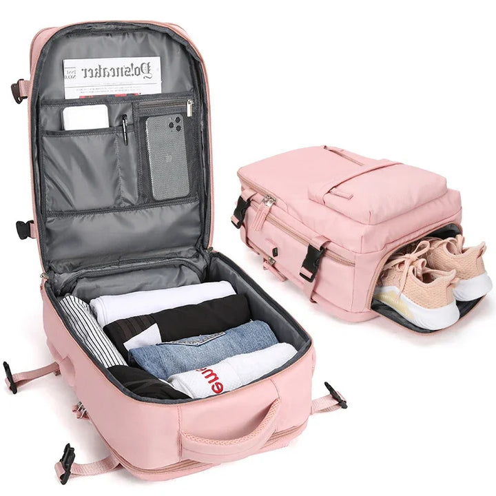 Rese-Handbagage-Ryggsäck med Skofack