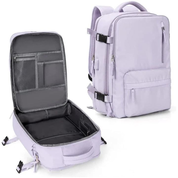 Karnz | Travelliva Damernas Reserucksack 35 L | Vattentät &amp; med USB-port | Stöldskydd &amp; Skofack | För Vandring, Vardag &amp; Resor