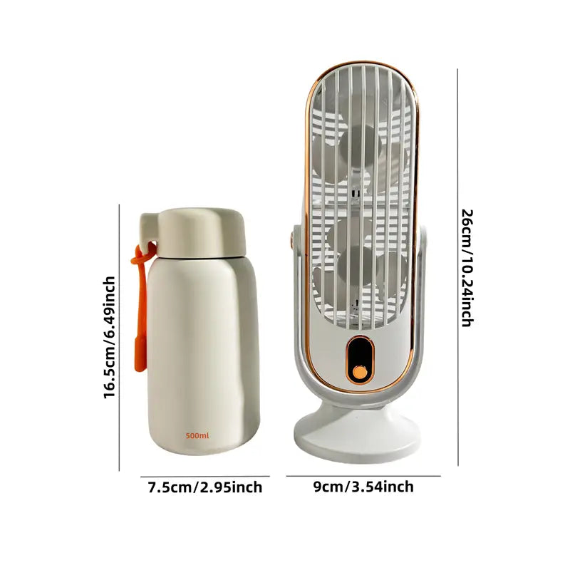 Bärbar Mini-Luftkylare med USB-laddning – 5 hastigheter &amp; 720° rotation | Karnz