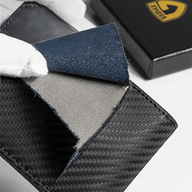 Slim RFID-plånbok för herrar | Kortfodral i läder | Svart
