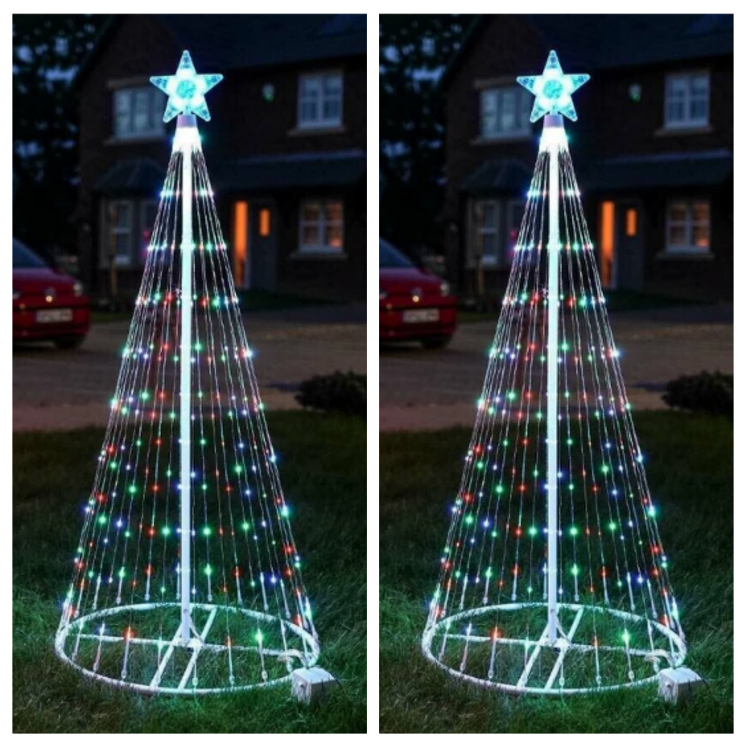 LED-ljusslinga för julgran med 200 lampor, 1,5 till 2,4 m