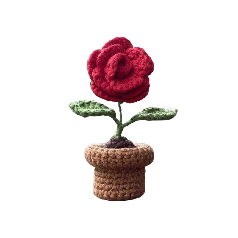 Handgjorda stickade blommor