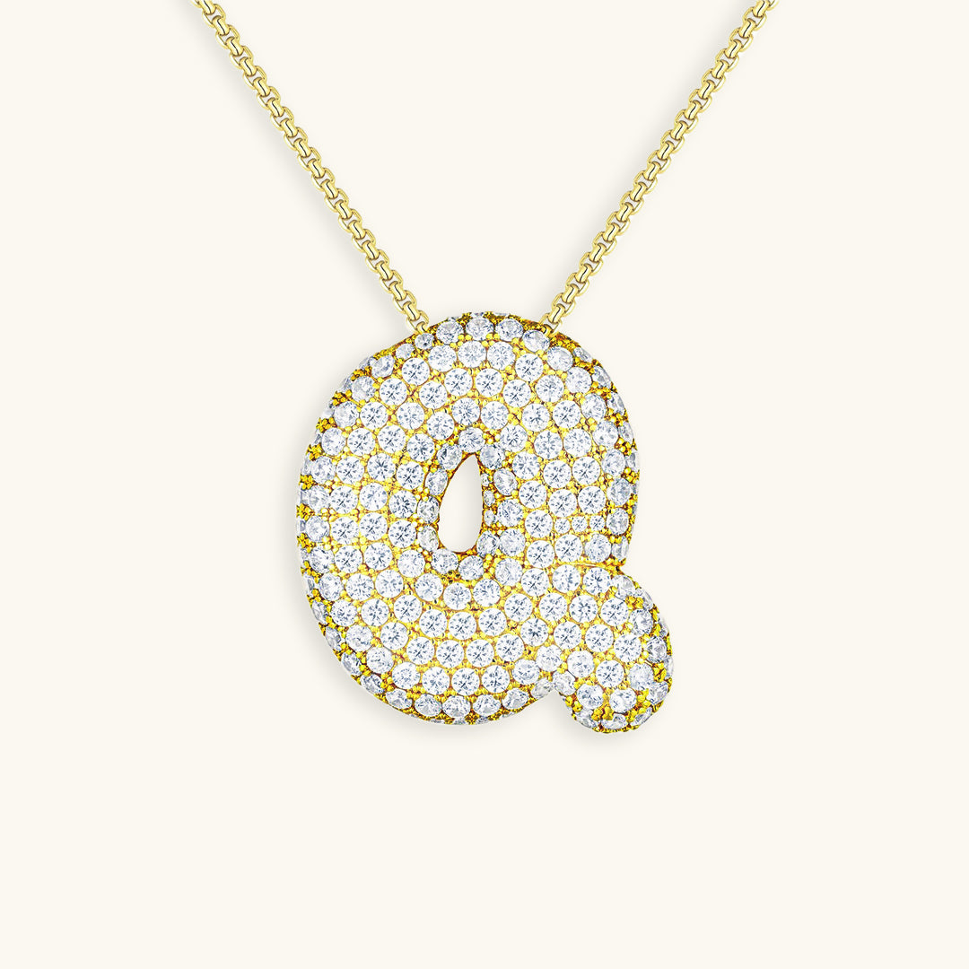 Bubble Initial-Diamant-Halsband
