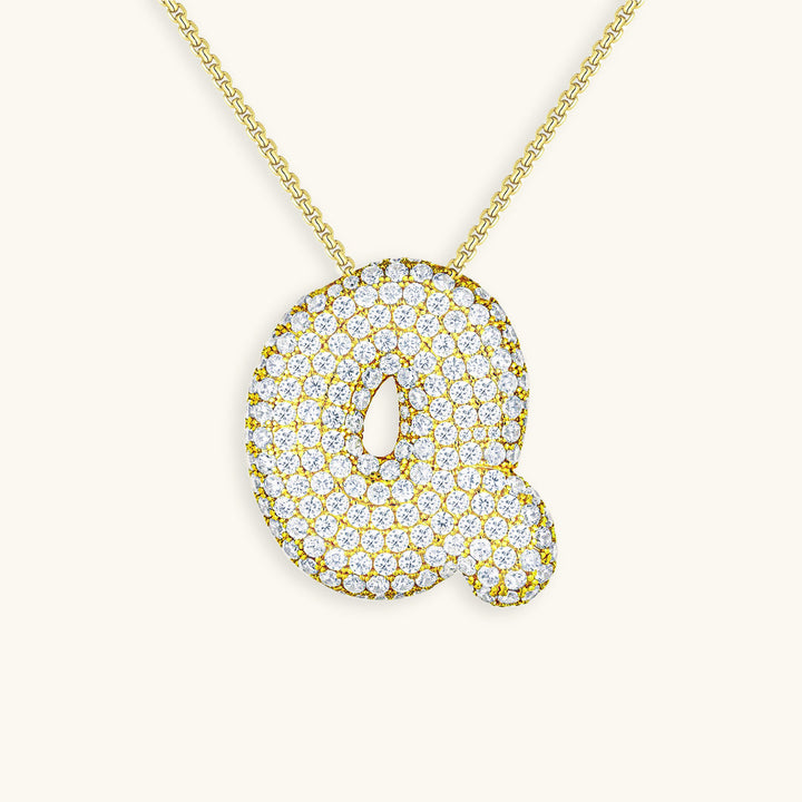 Bubble Initial-Diamant-Halsband