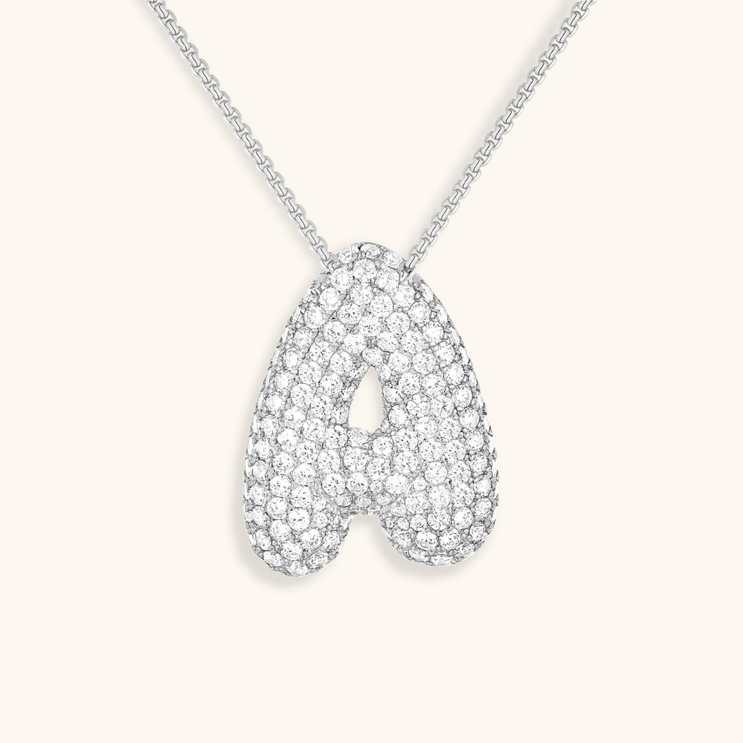 Bubble Initial-Diamant-Halsband