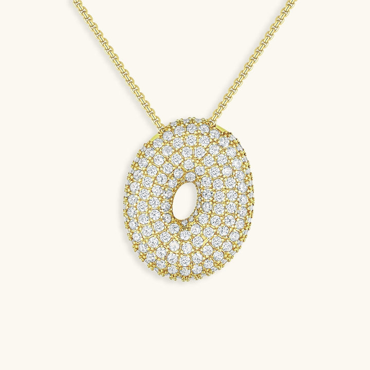 Bubble Initial-Diamant-Halsband
