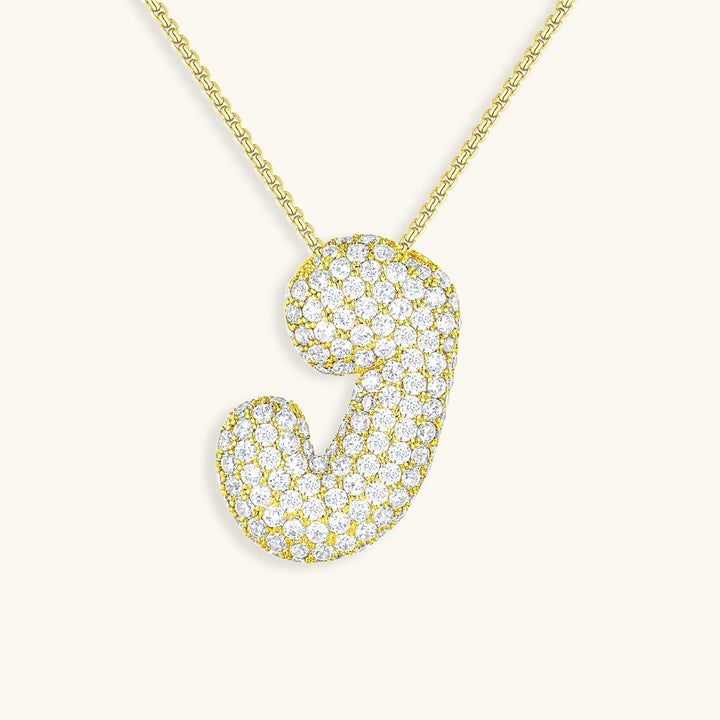 Bubble Initial-Diamant-Halsband