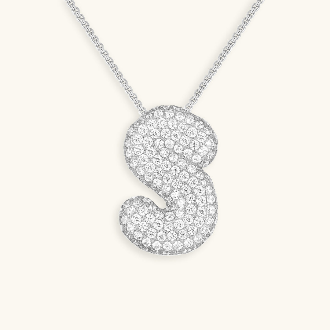 Bubble Initial-Diamant-Halsband