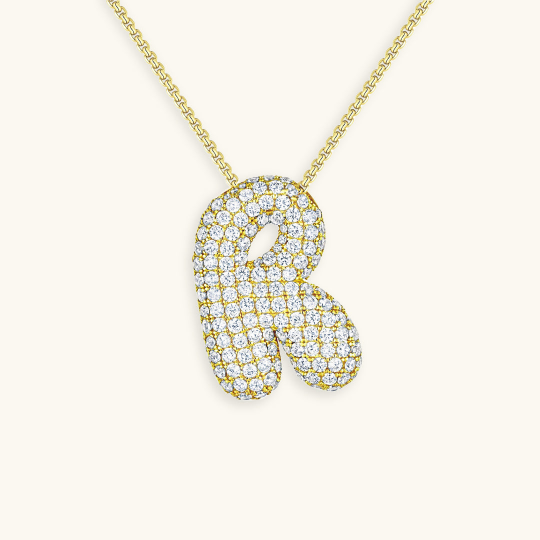 Bubble Initial-Diamant-Halsband