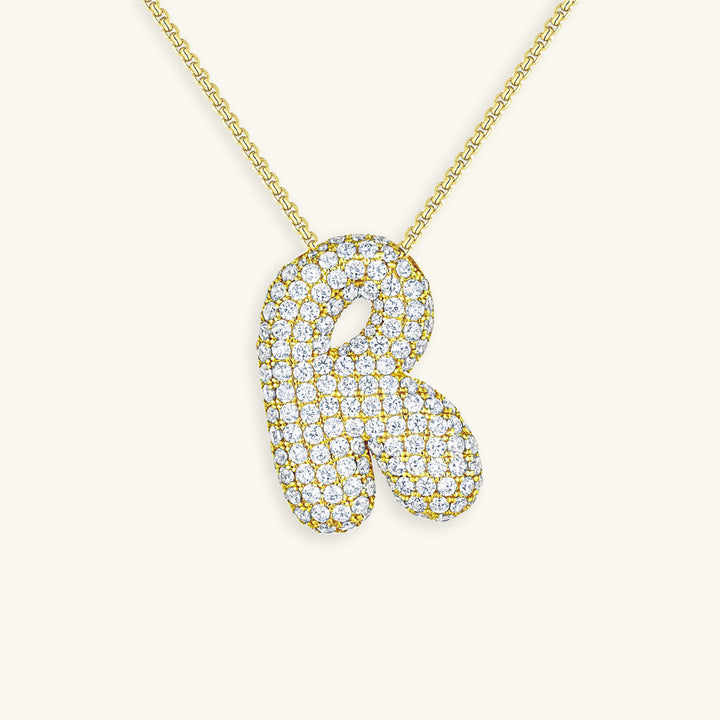 Bubble Initial-Diamant-Halsband