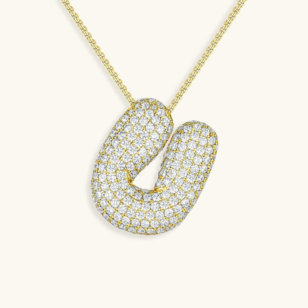 Bubble Initial-Diamant-Halsband