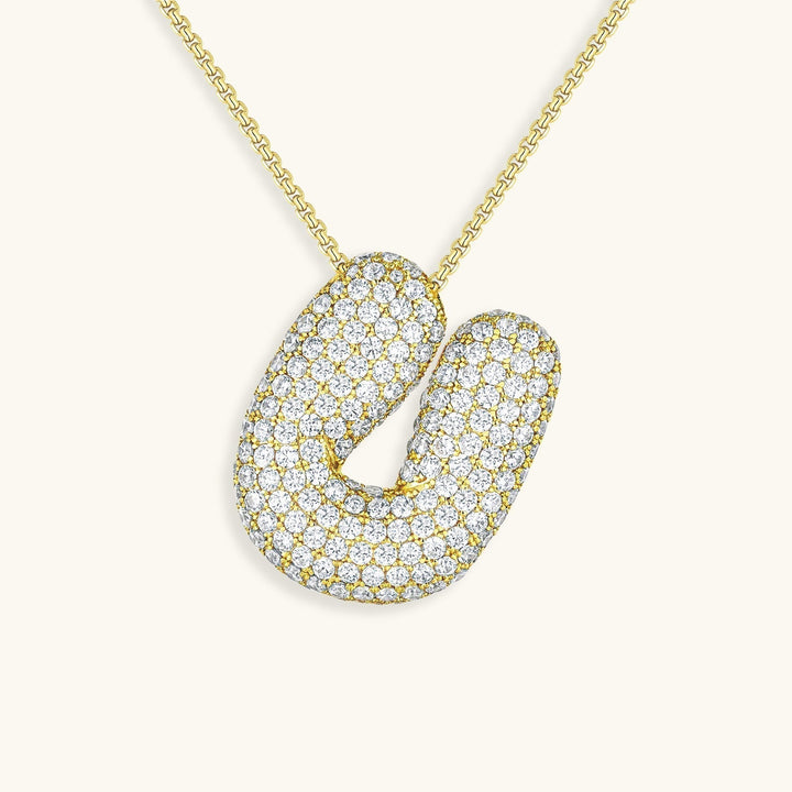 Bubble Initial-Diamant-Halsband