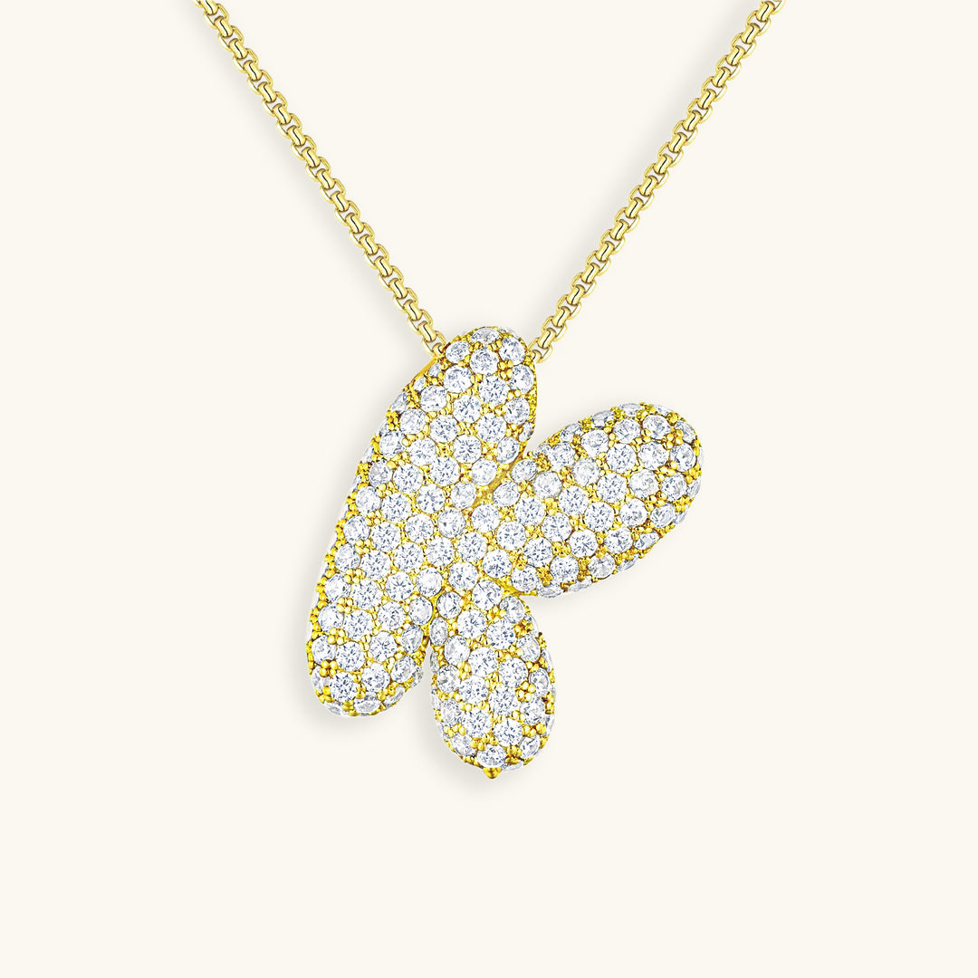 Bubble Initial-Diamant-Halsband