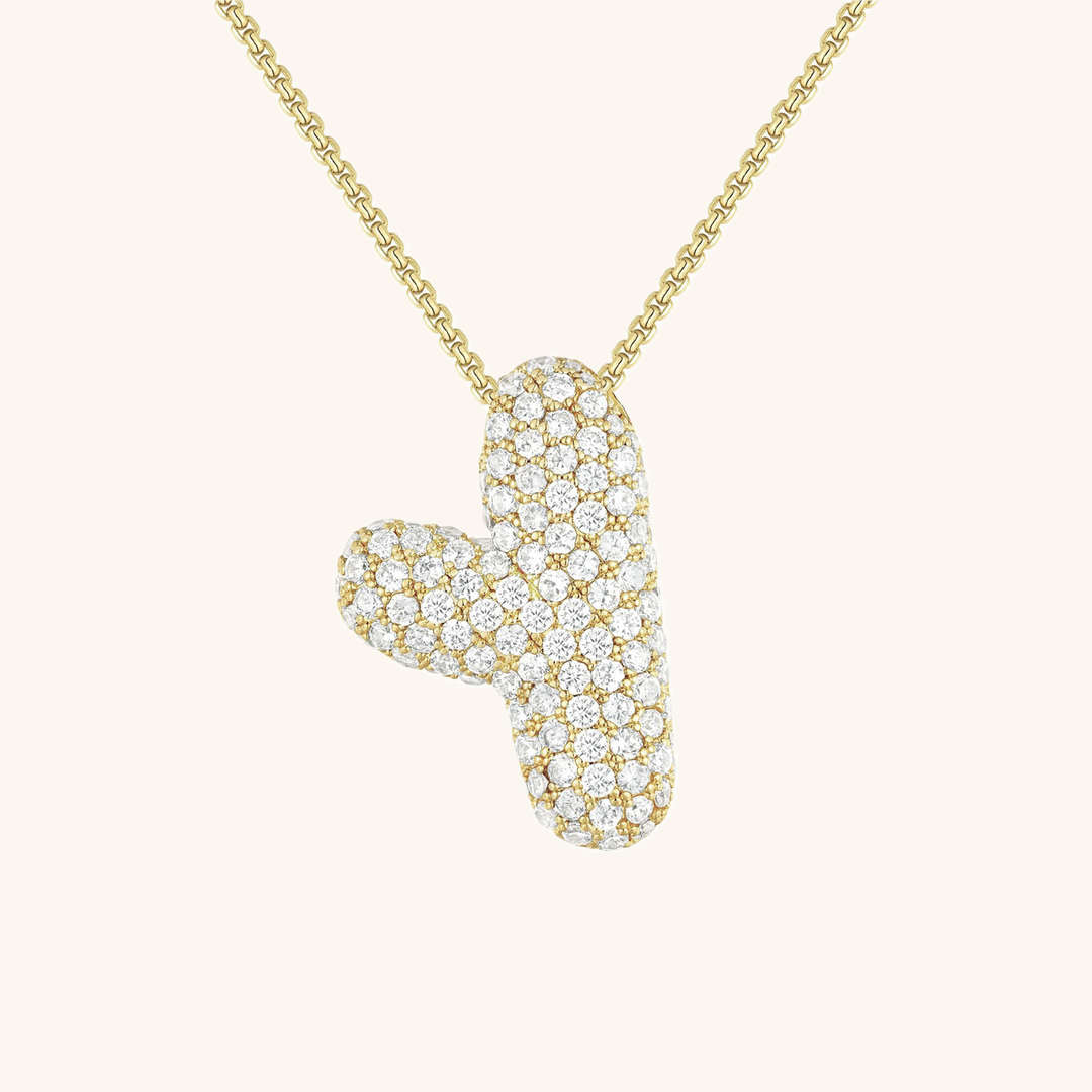 Bubble Initial-Diamant-Halsband