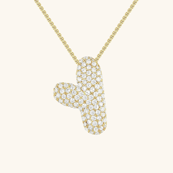 Bubble Initial-Diamant-Halsband