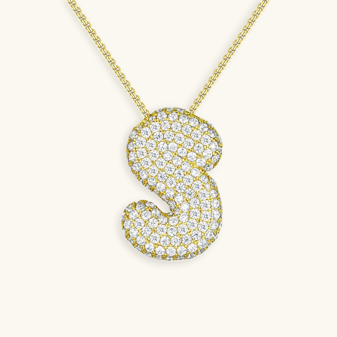 Bubble Initial-Diamant-Halsband