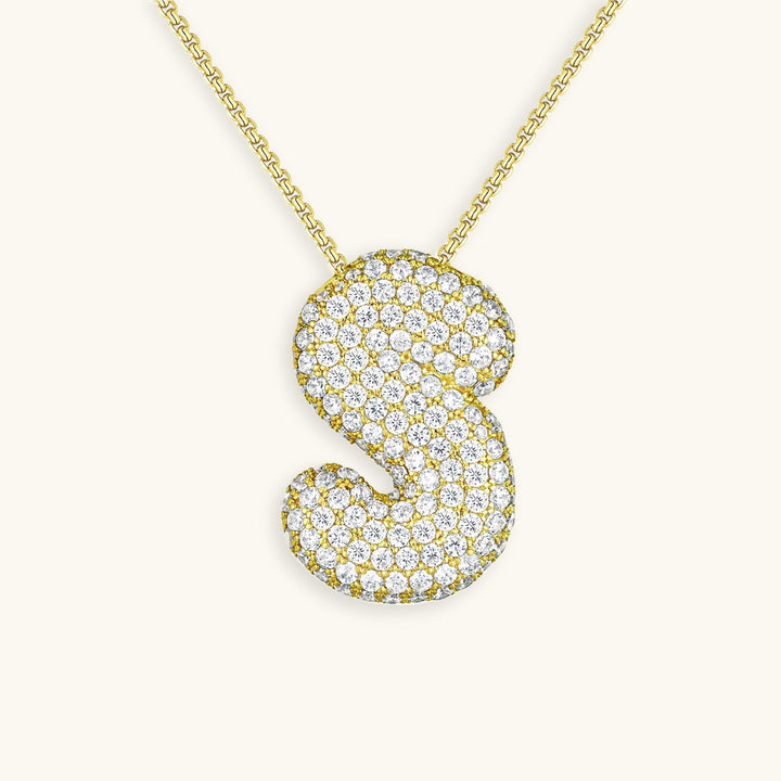 Bubble Initial-Diamant-Halsband