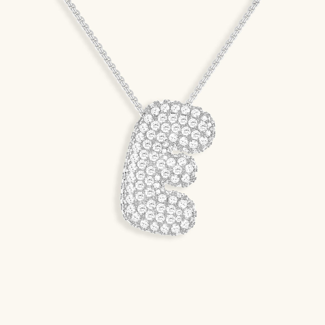 Bubble Initial-Diamant-Halsband