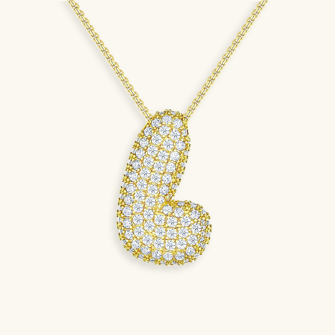 Bubble Initial-Diamant-Halsband
