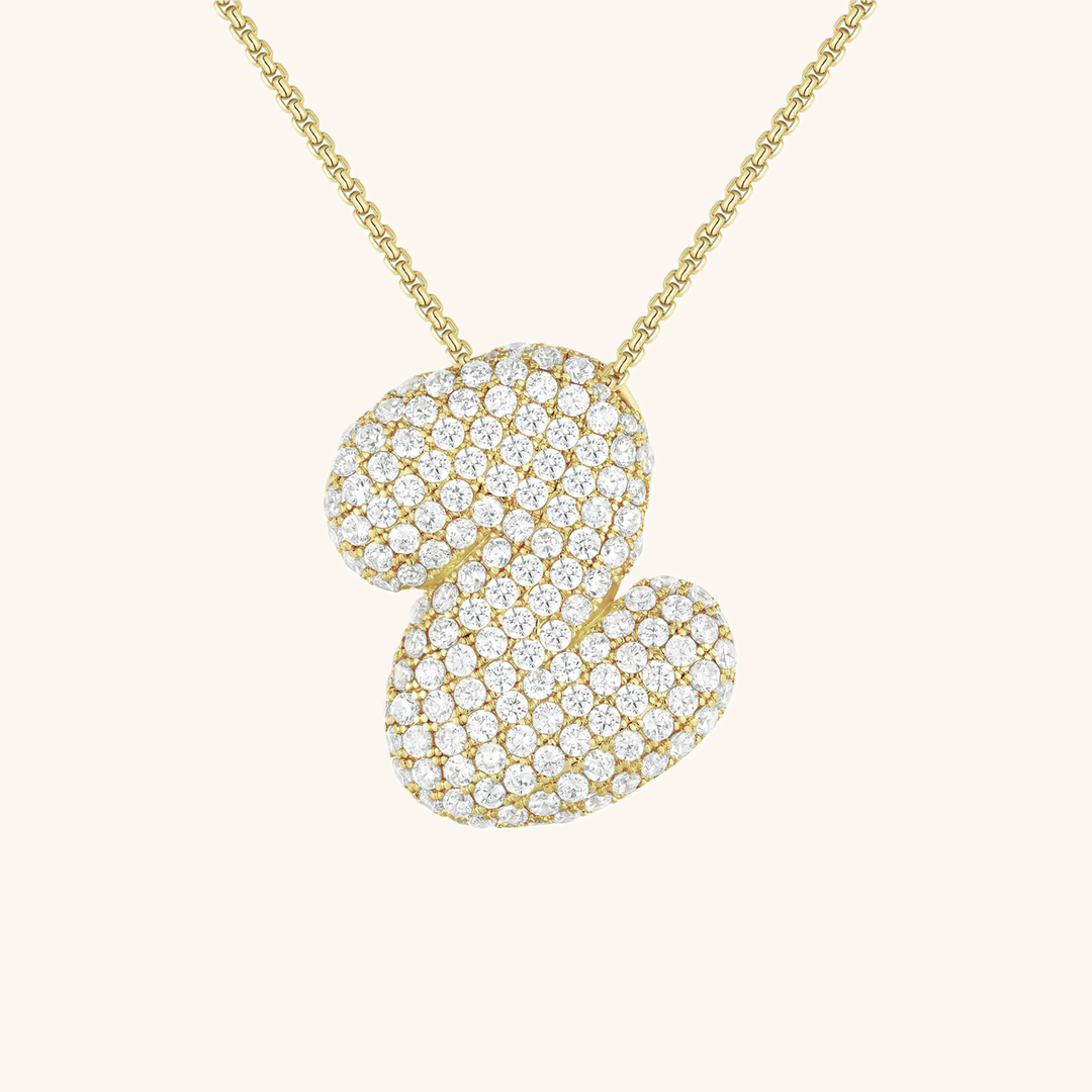 Bubble Initial-Diamant-Halsband