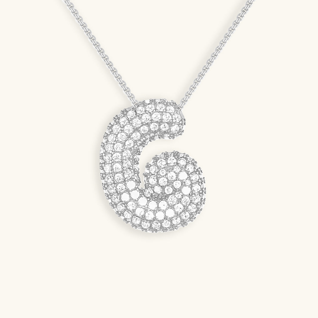 Bubble Initial-Diamant-Halsband