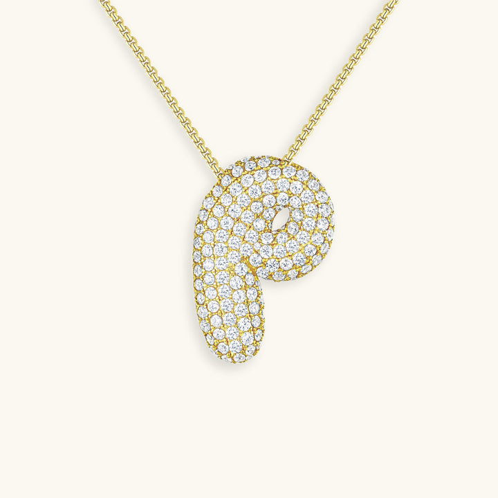 Bubble Initial-Diamant-Halsband