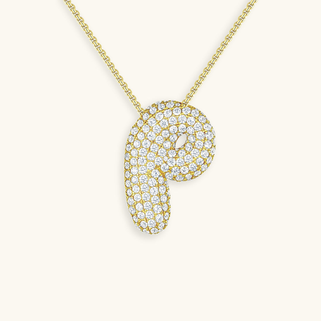 Bubble Initial-Diamant-Halsband