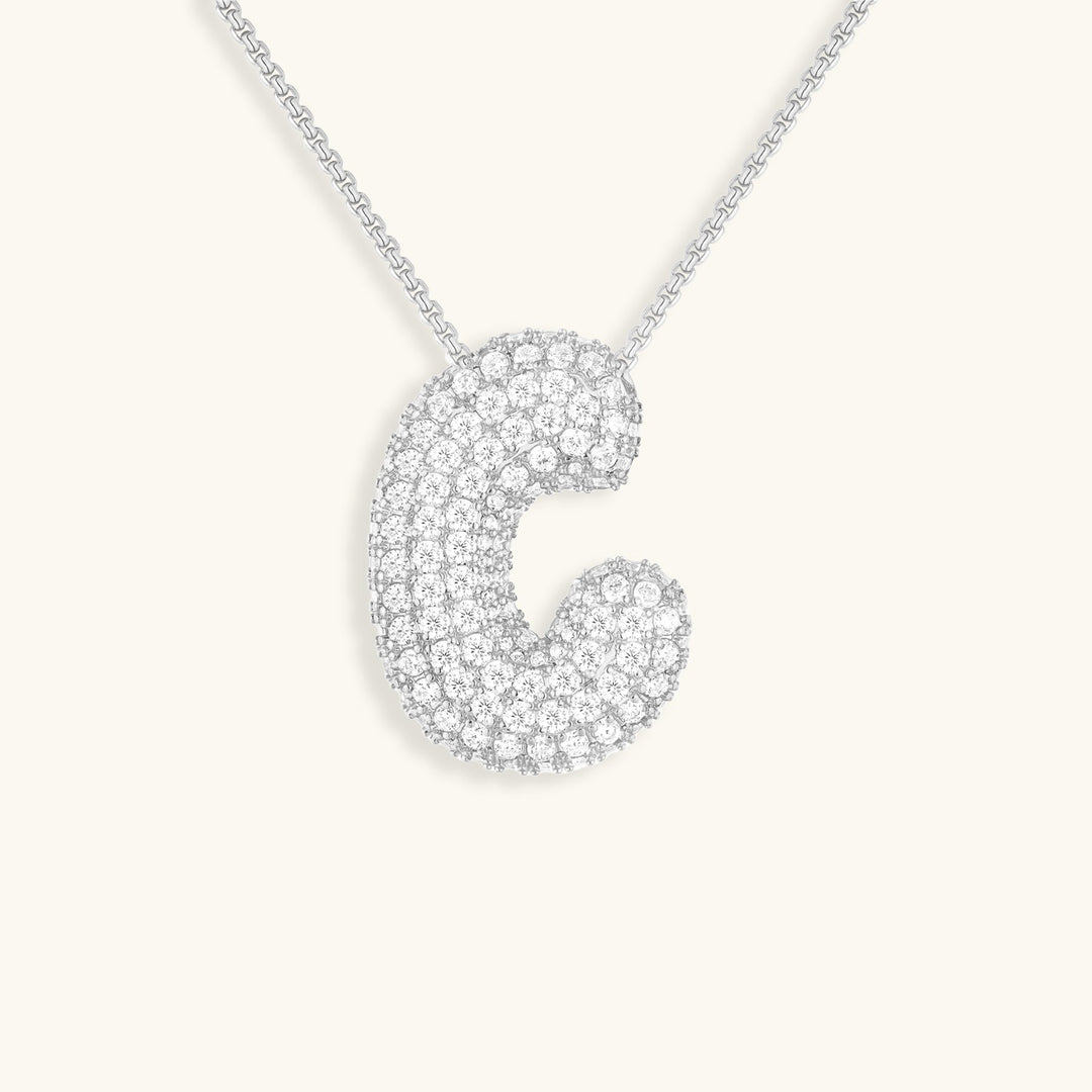 Bubble Initial-Diamant-Halsband