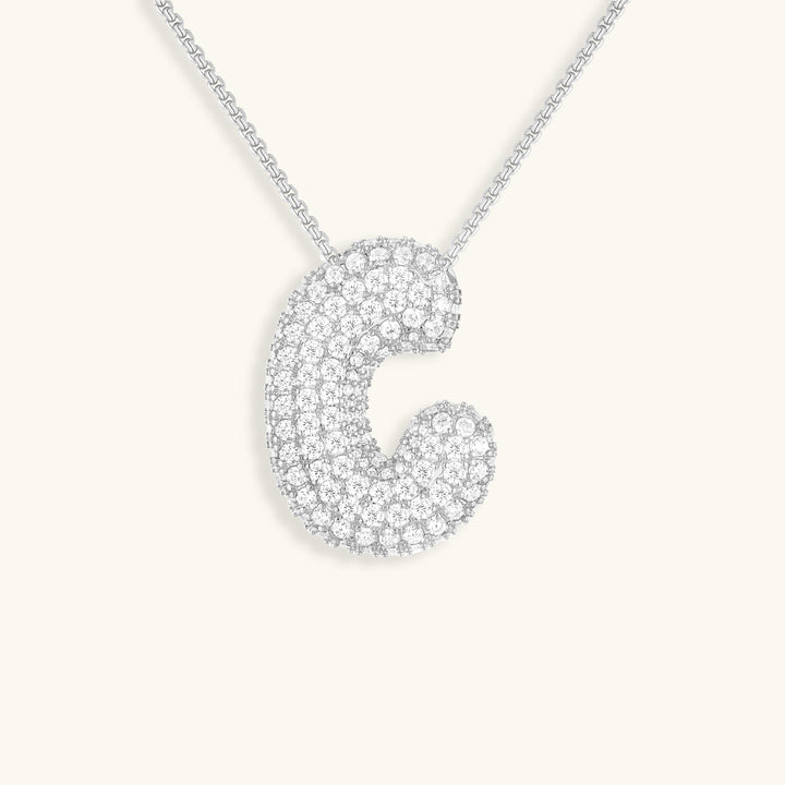 Bubble Initial-Diamant-Halsband