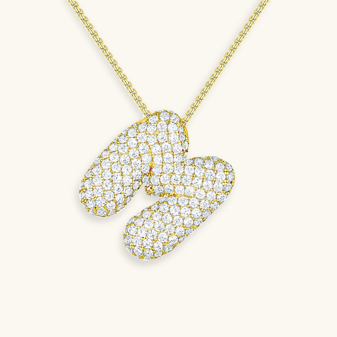 Bubble Initial-Diamant-Halsband
