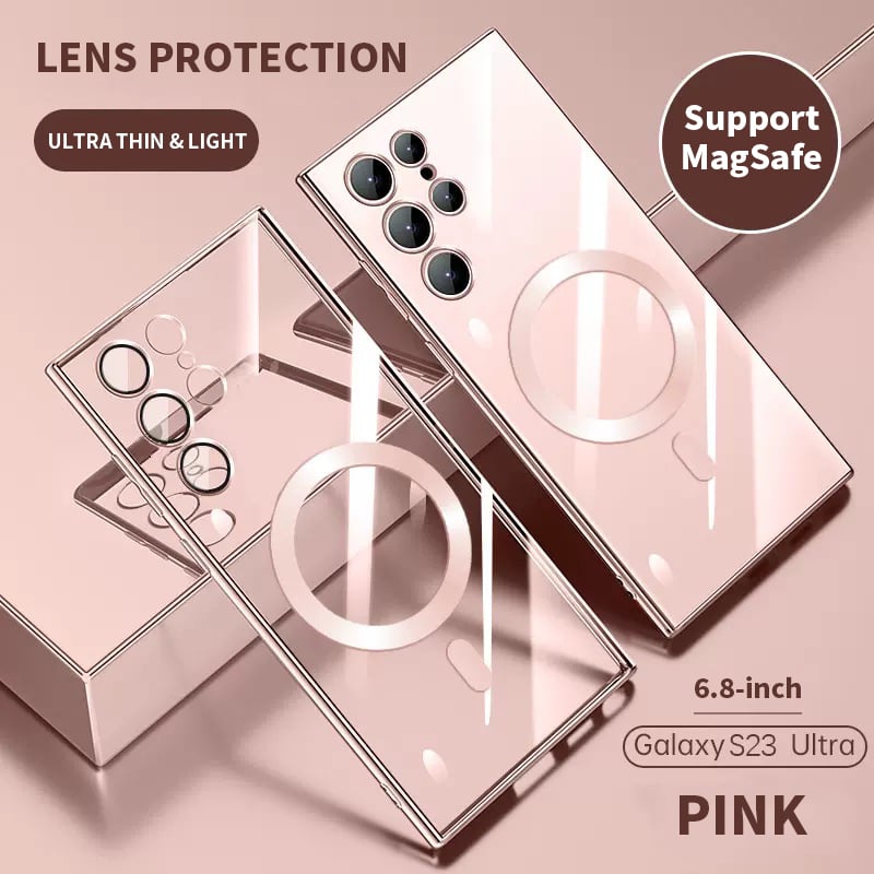 Transparent lyxbeläggning magnetiskt skydd för Samsung